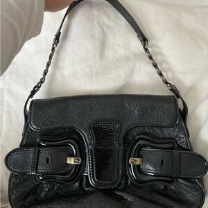 Authentic FENDI Black Leather Women's Shoulder bag in mint condition